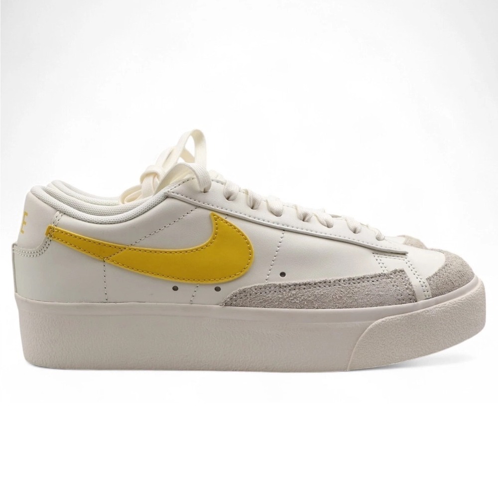 Nike Blazer Low Platform Women's Retro Leather Sneakers Sail Yellow Size 9.5